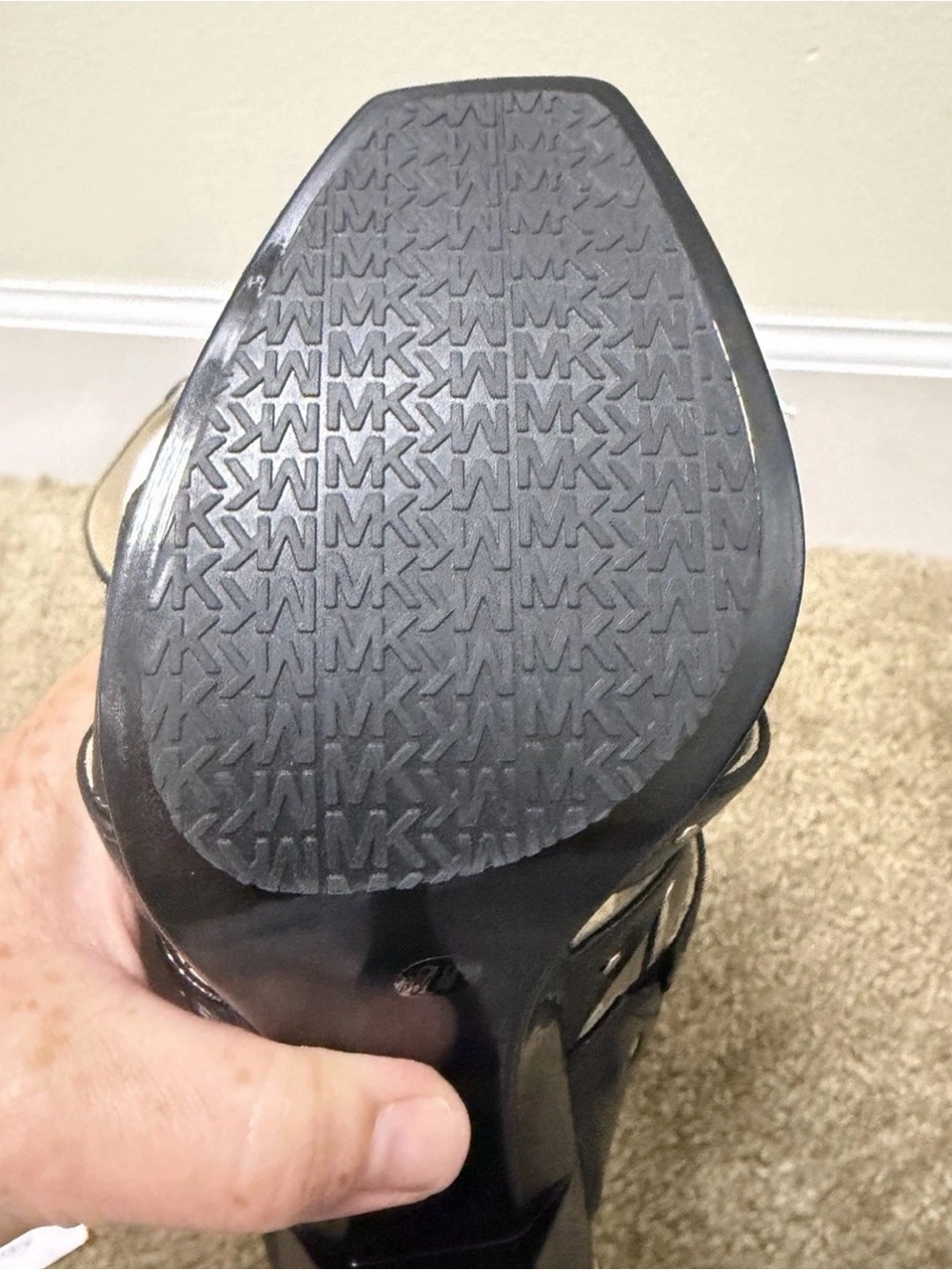 MICHAEL Michael Kors Black Studded Multi-Strap Heeled Sandals - Picture 5 of 12